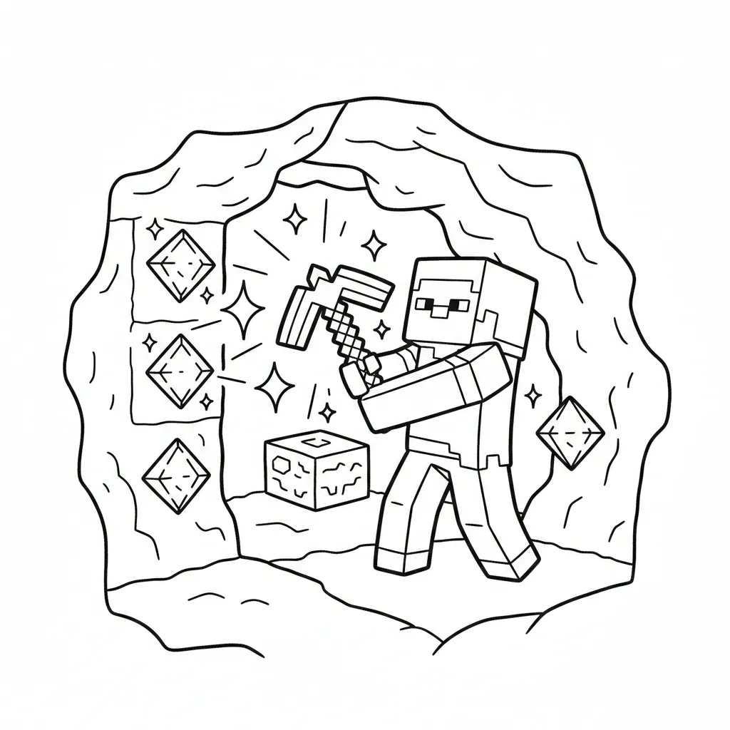 Minecraft 1 para colorear para imprimir gratis