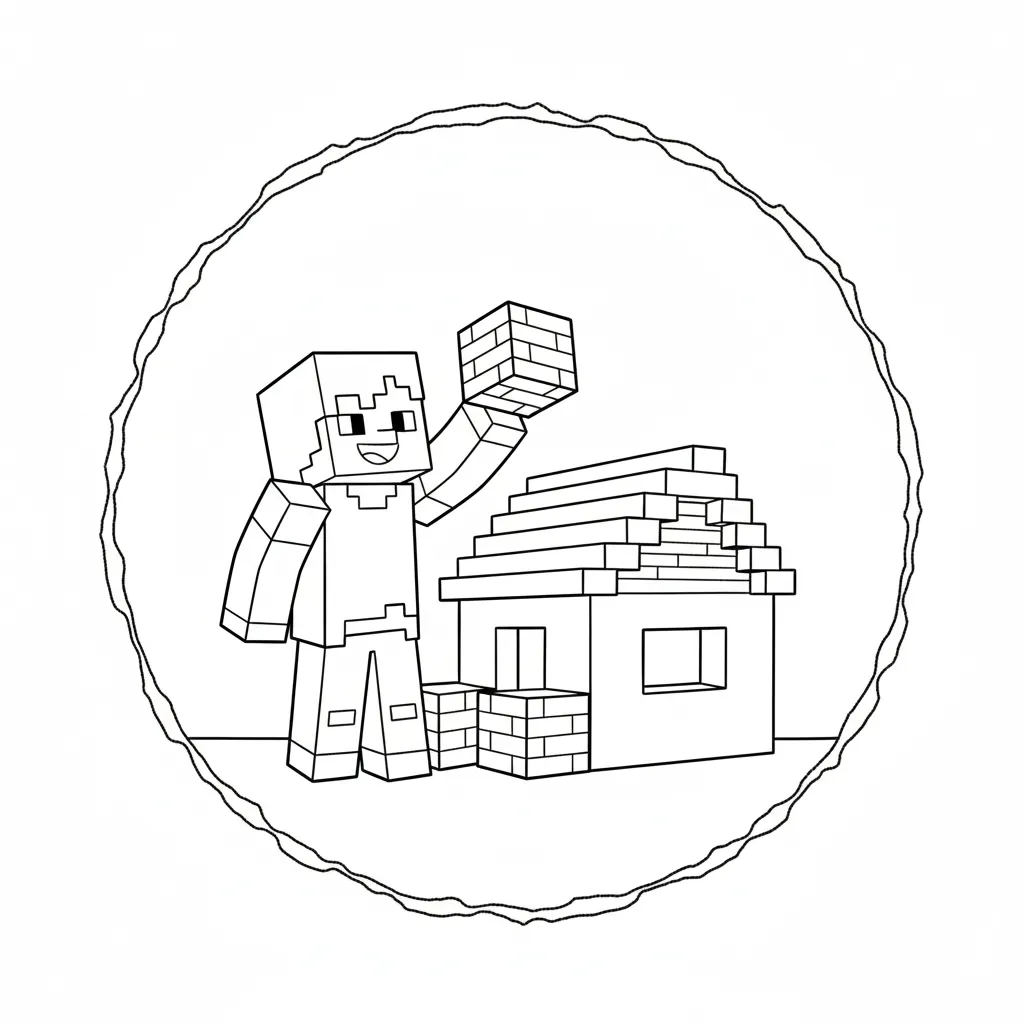 Minecraft 11 para colorear para niño