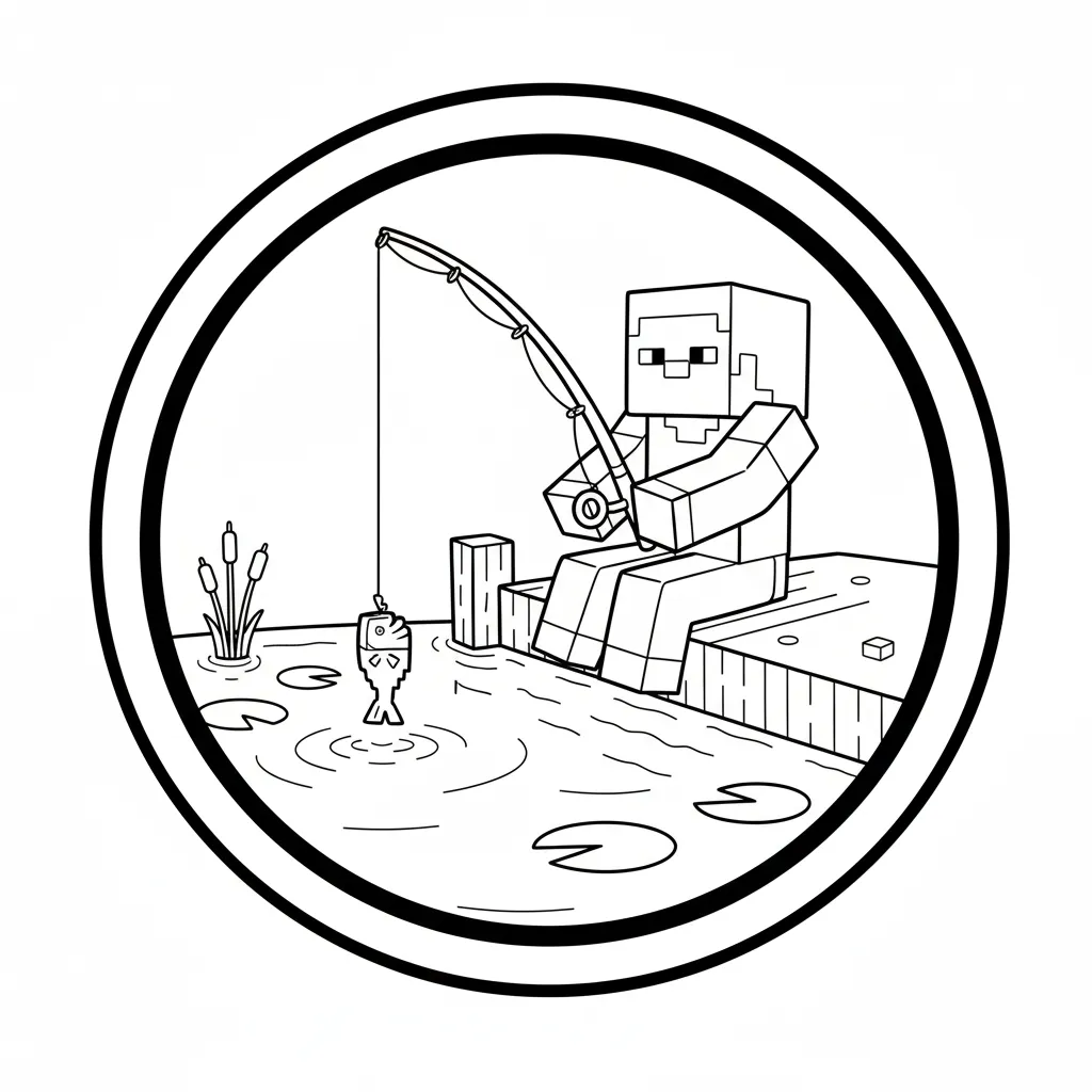 Minecraft 15 para colorear para niño de 2 años