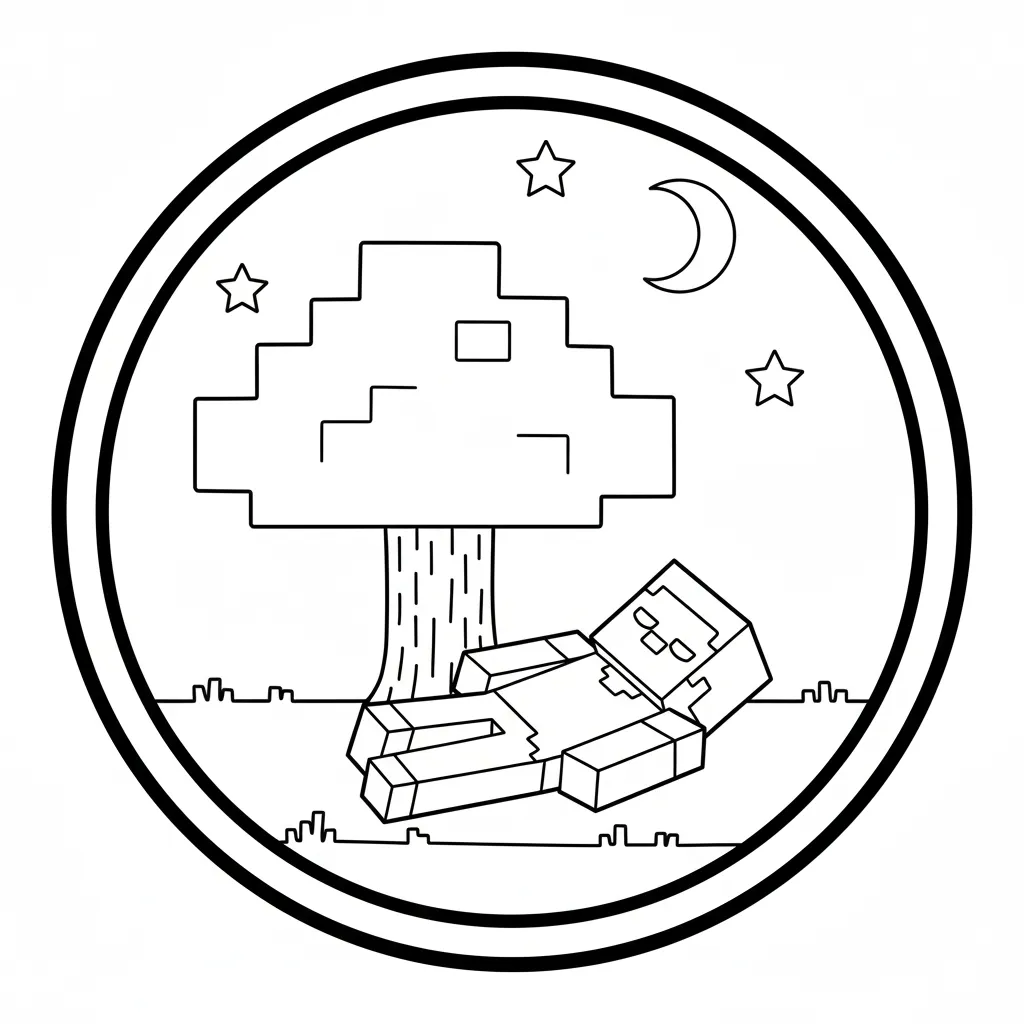 Minecraft 16 para colorear para imprimir para niño de 10 años