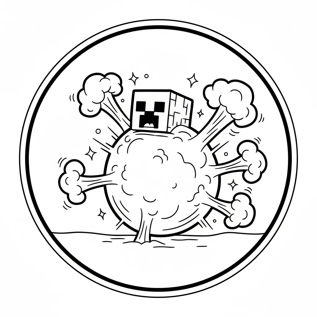 Minecraft 17 para colorear para imprimir para niño de 4 años
