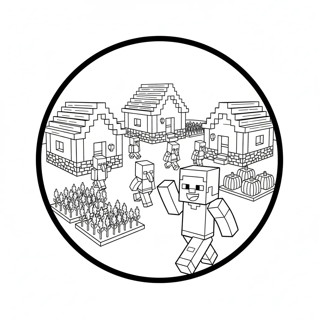 Minecraft 2 para colorear en línea para niño