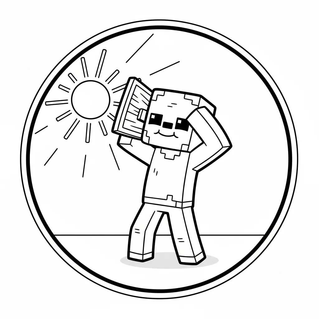 Minecraft 4 para colorear para imprimir para niño de 7 años