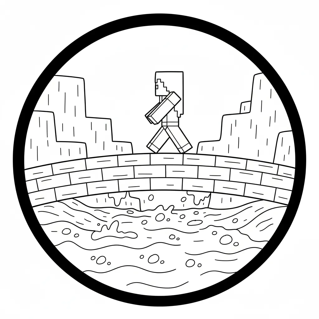 Minecraft 5 para colorear y recortar