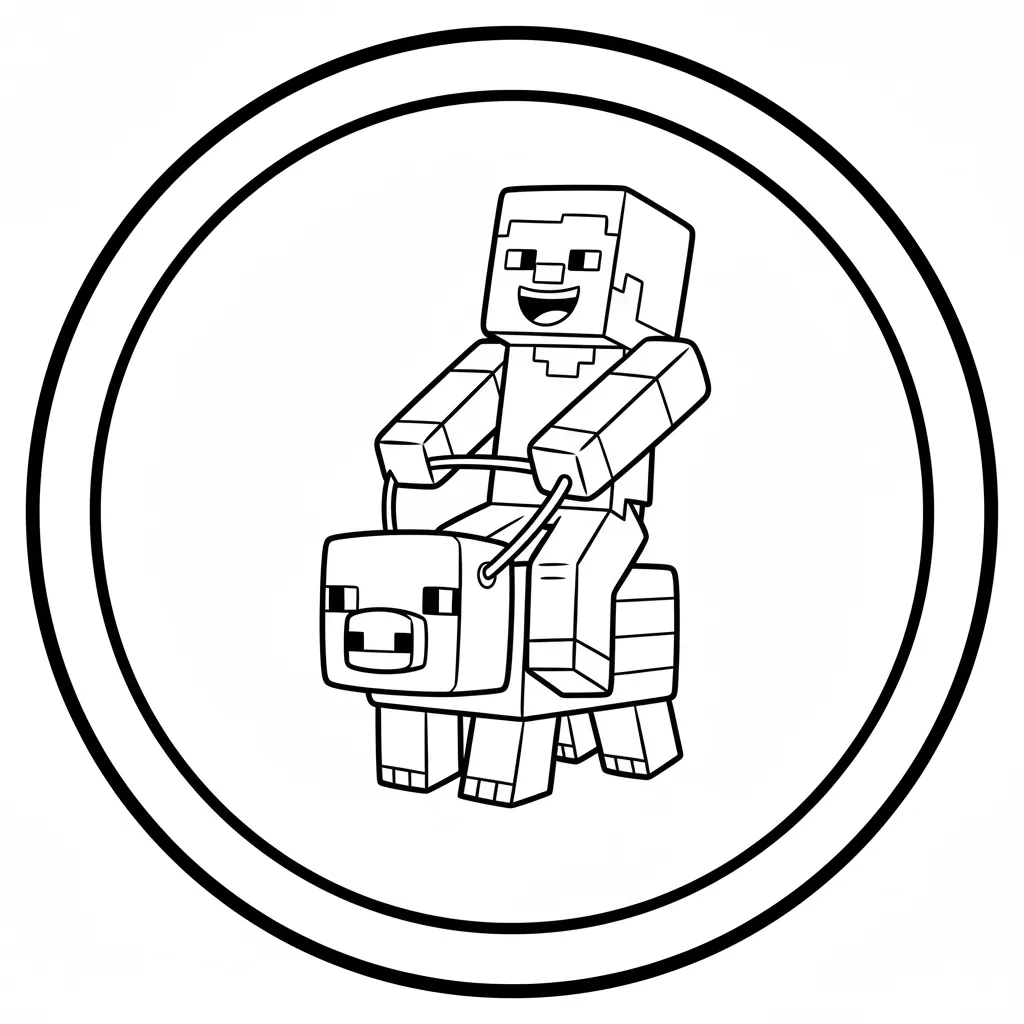 Minecraft 6 para colorear para niño gratis