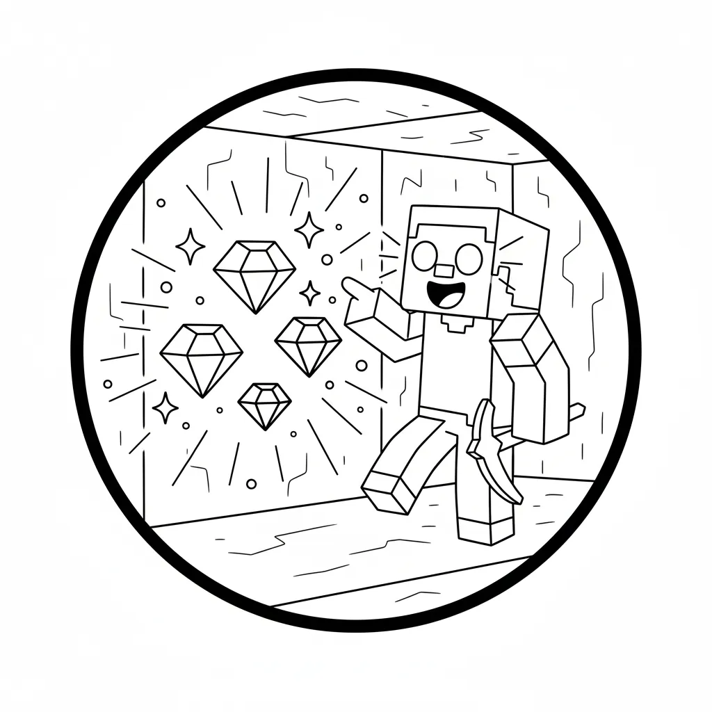 Minecraft 7 para colorear para imprimir para niño de 3 años