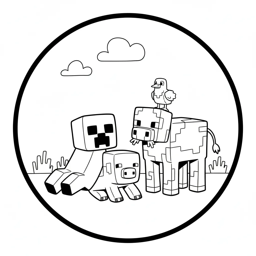 Minecraft 8 para colorear para niño de 8 años