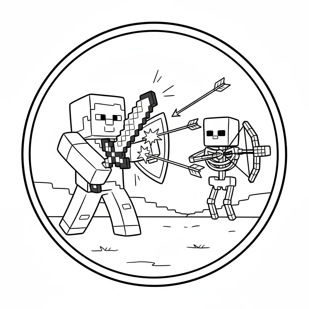 Minecraft 9 para colorear para imprimir a4