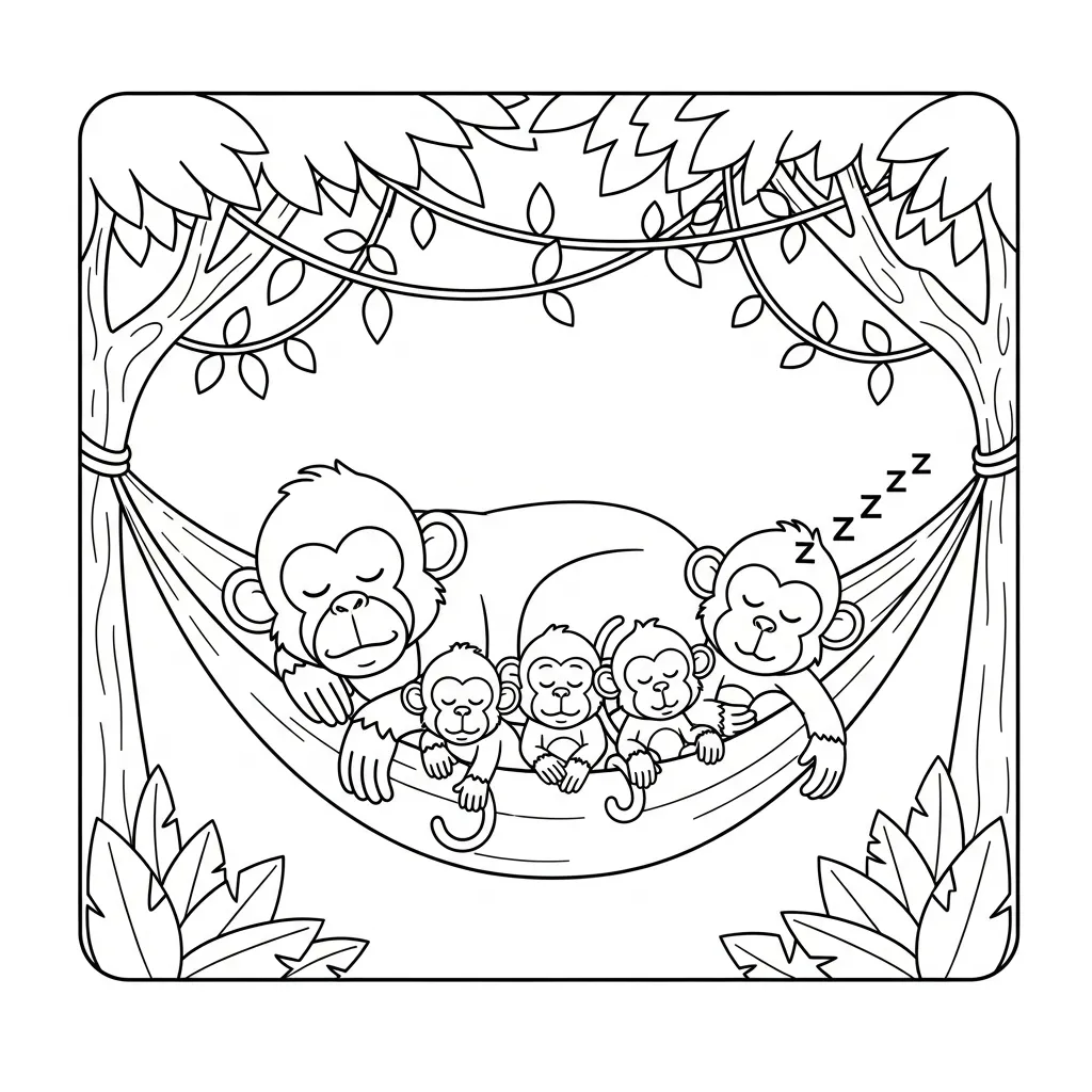 Monos para colorear para imprimir gratis 1