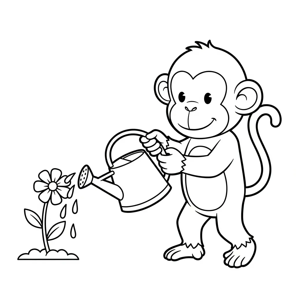 Monos para colorear gratis para imprimir 1