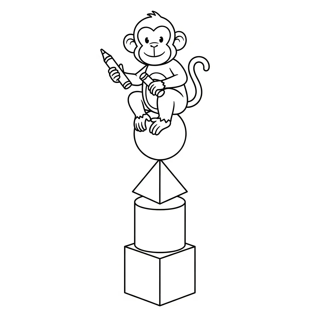 Monos para colorear en línea gratis 1