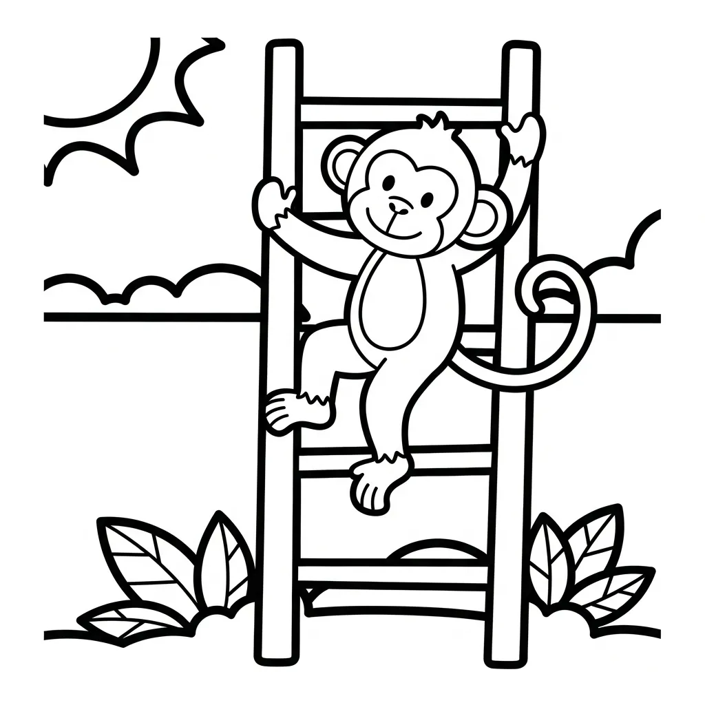 Monos para colorear para imprimir para niños 1