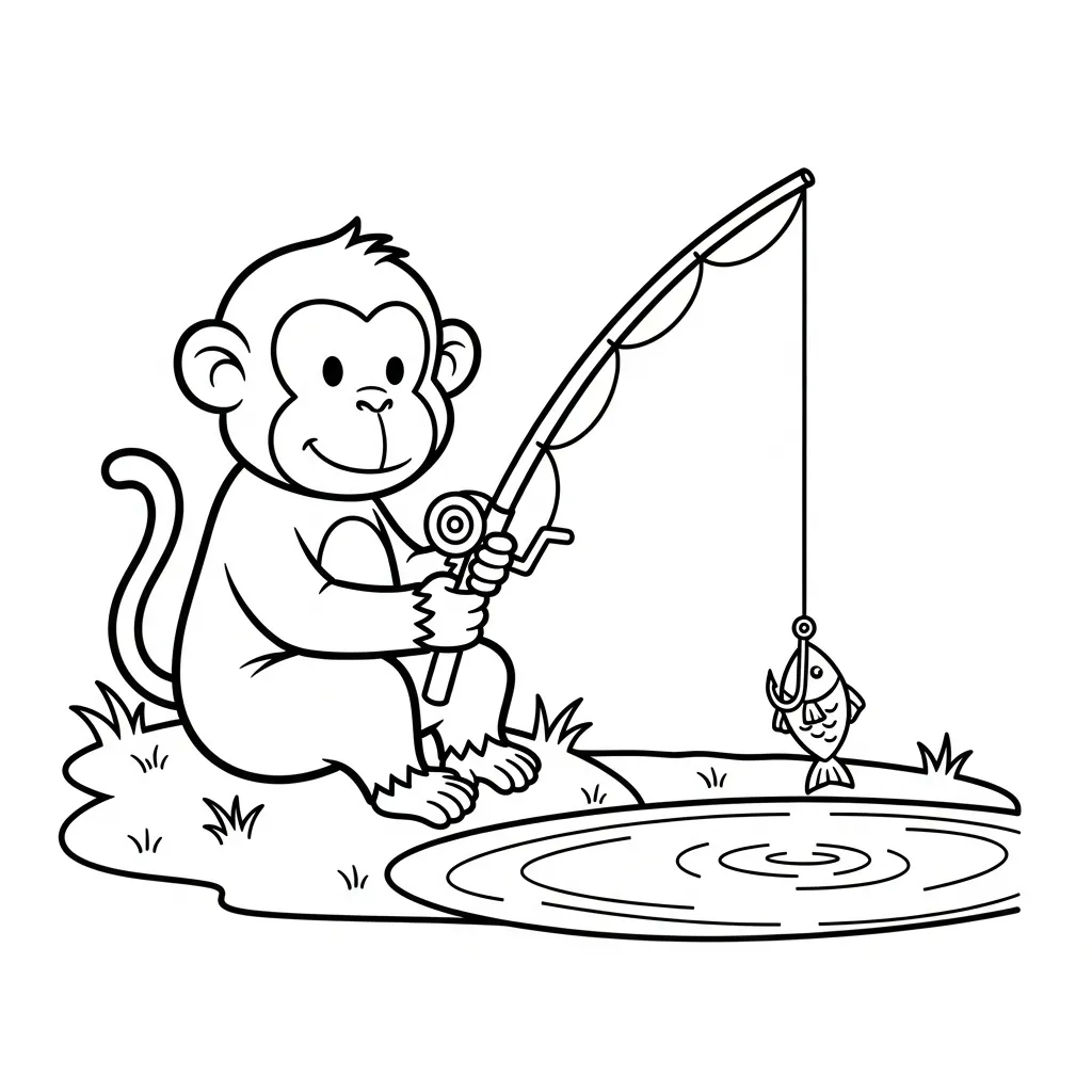 Monos para colorear para niño para imprimir gratis