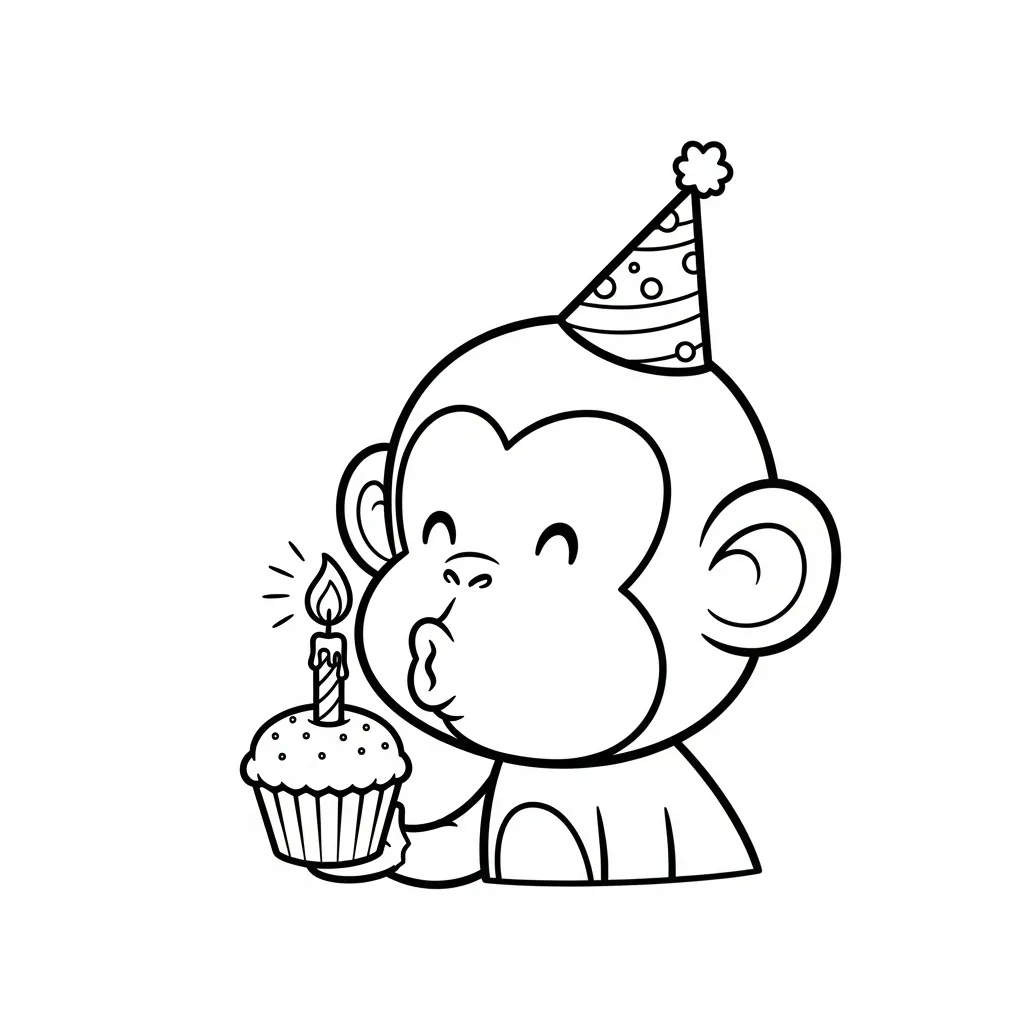 imagen para colorear Monos niño