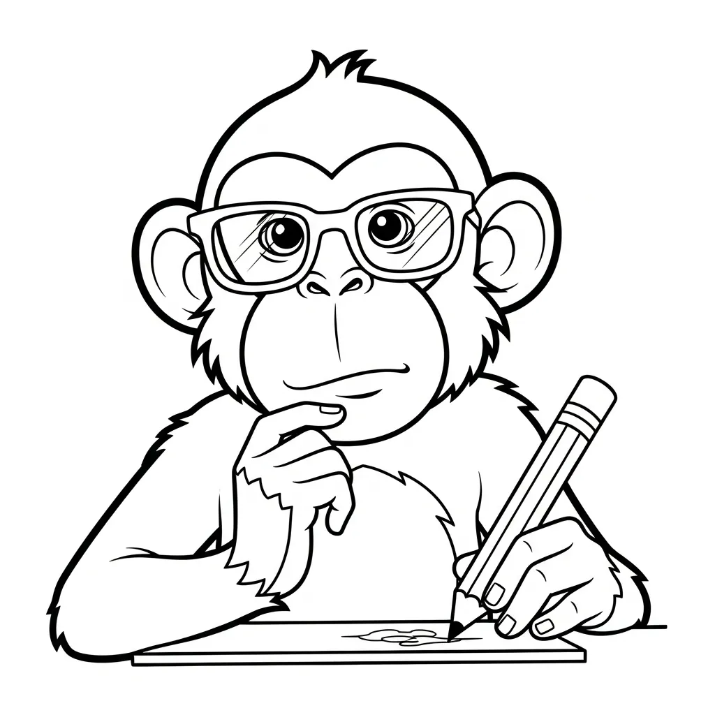 Monos para colorear para bebé para imprimir 1