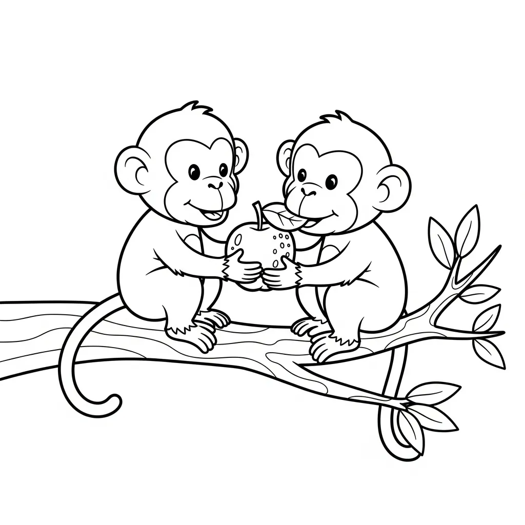 Monos para colorear para imprimir para niños