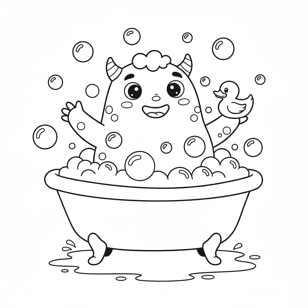 Monstruo 1 para colorear para niños para descargar