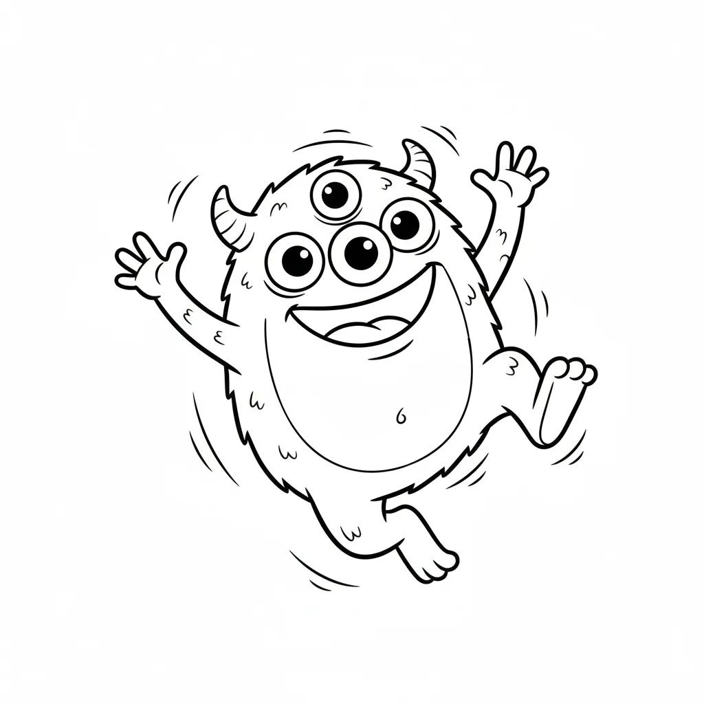 Monstruo 9 para colorear y recortar para imprimir