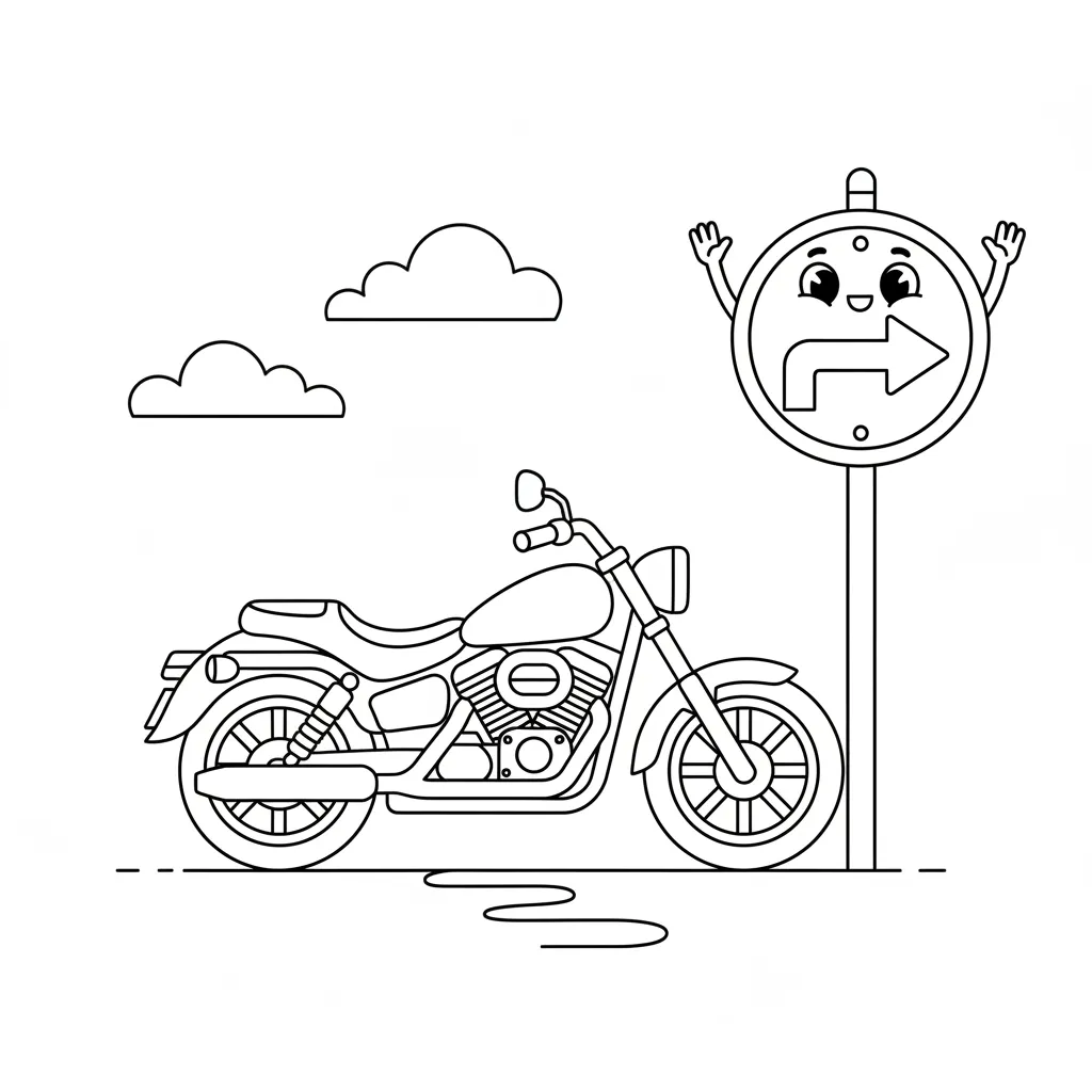 Motos para colorear para niño de 6 años