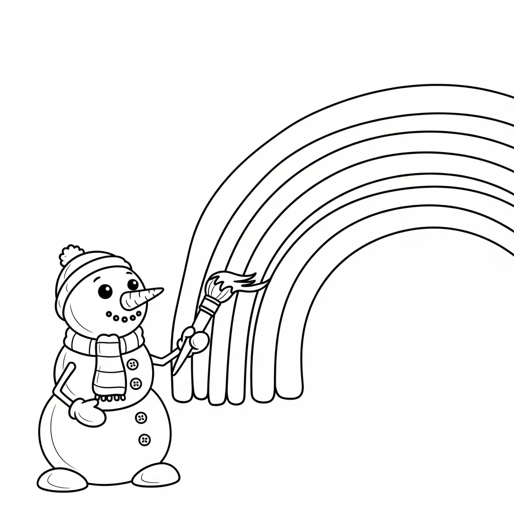 imagen para colorear Muñeco De Nieve niño 1