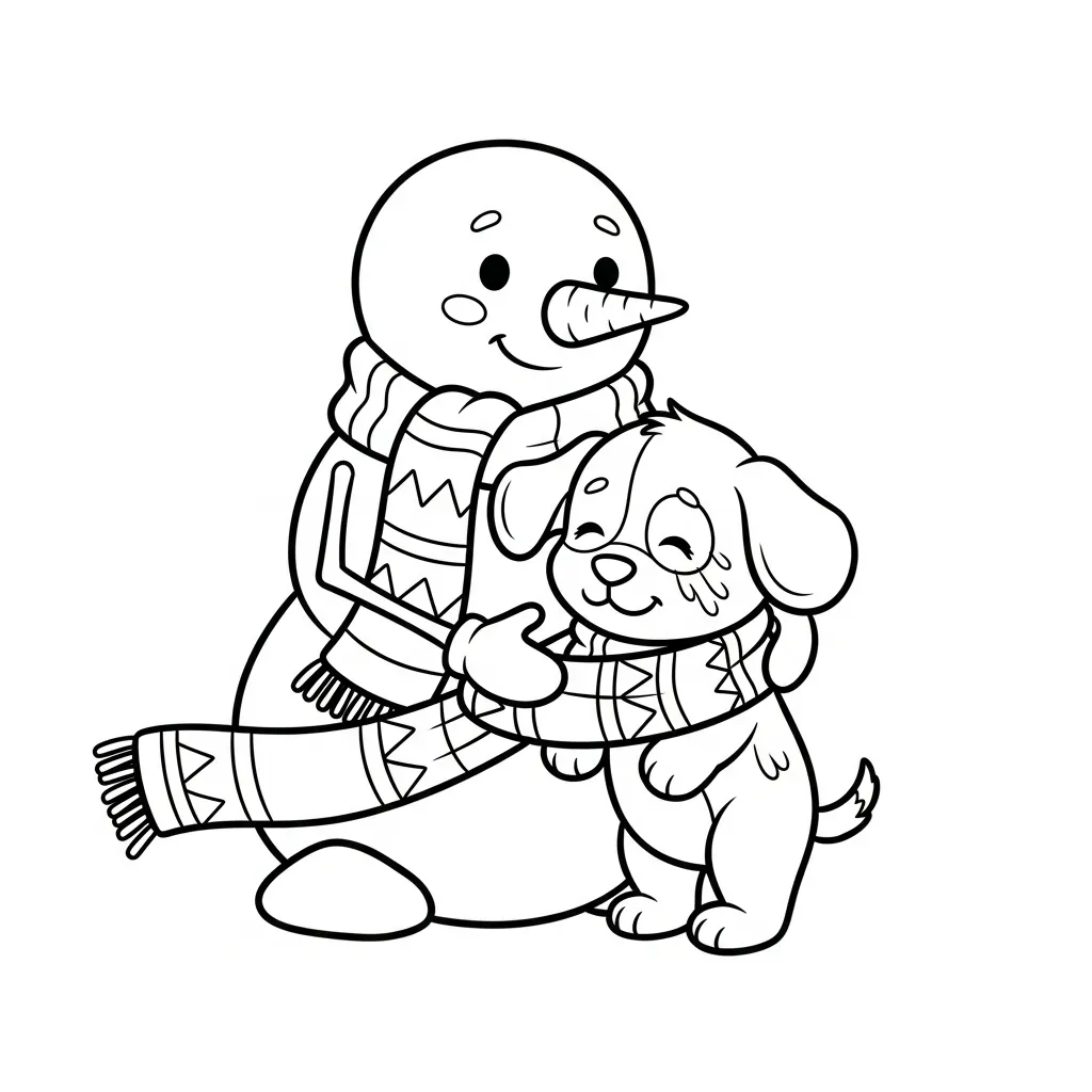 Muñeco De Nieve para colorear para niño para imprimir