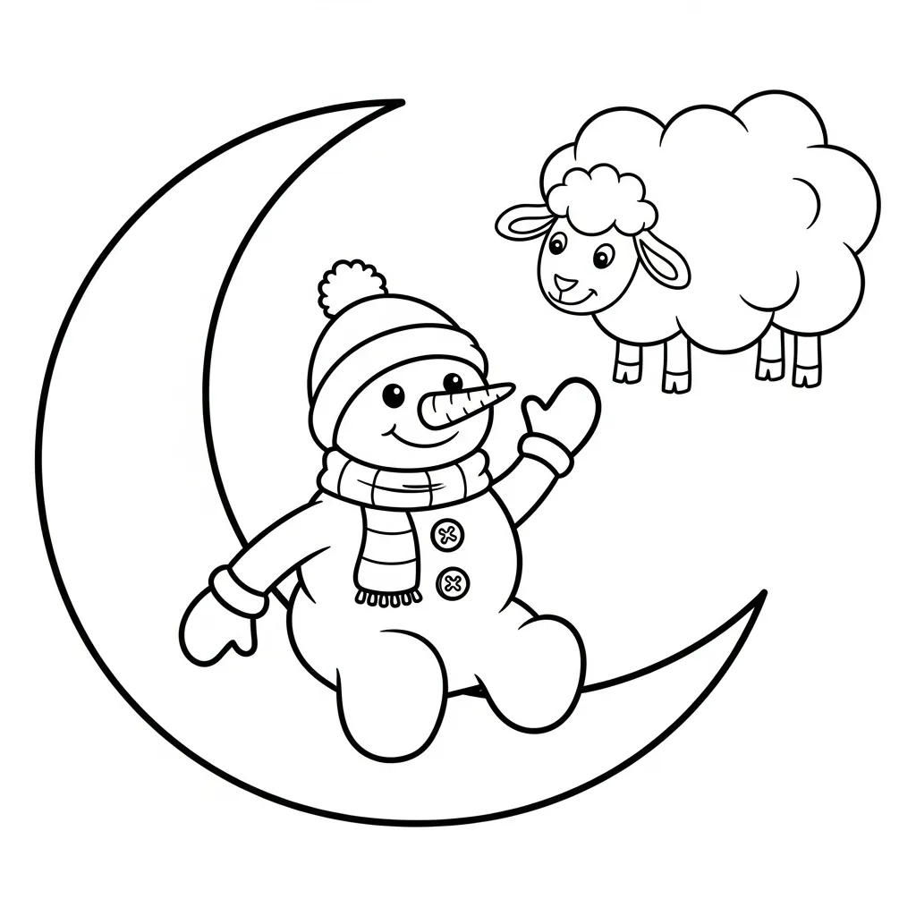 Muñeco De Nieve para colorear gratis en línea 1