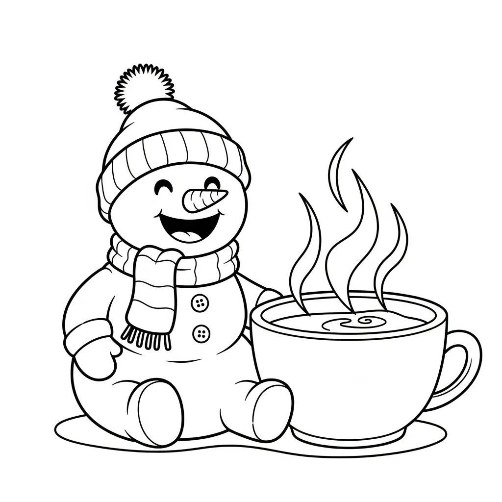 Muñeco De Nieve para colorear gratis para imprimir