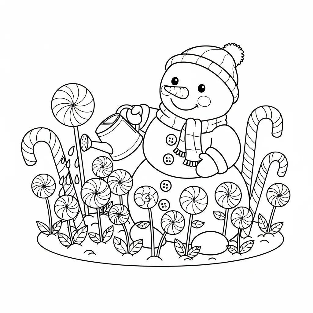 Muñeco De Nieve para colorear para niño de 5 años