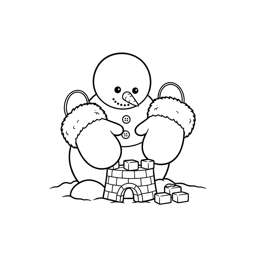 Muñeco De Nieve para colorear para niño de 2 años