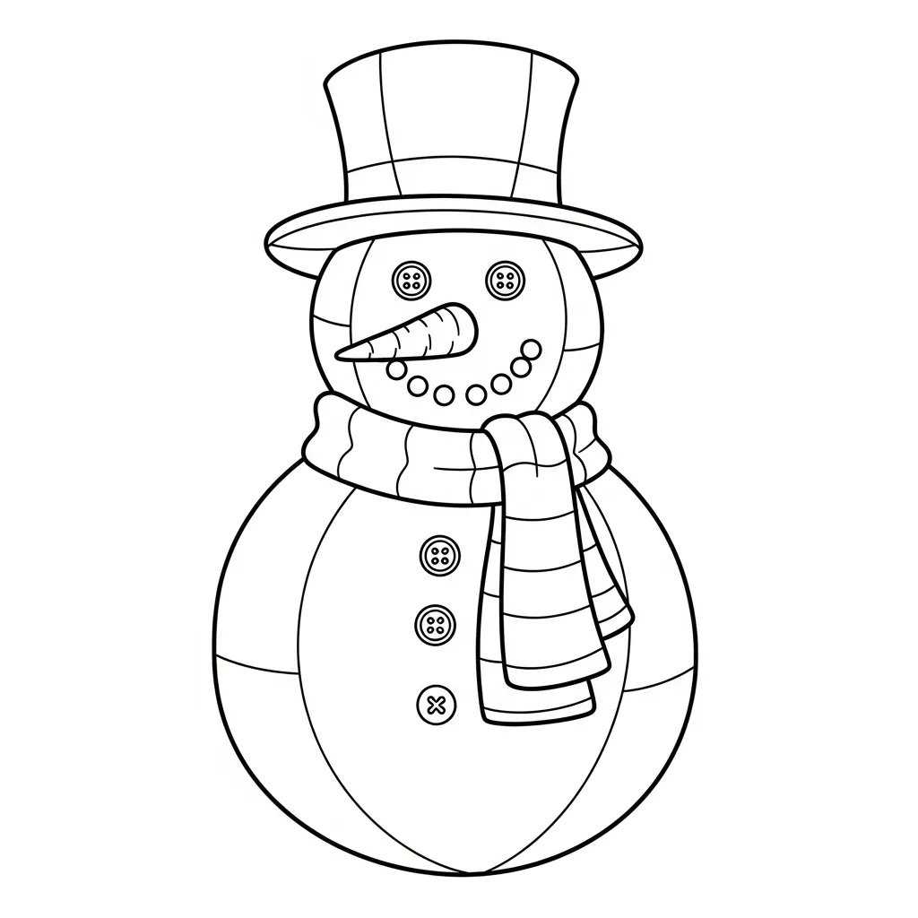 imagen de Muñeco De Nieve para colorear para niño