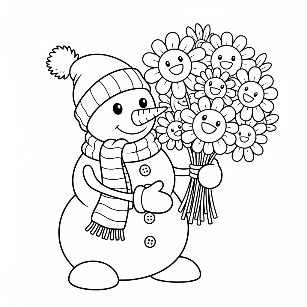 Muñeco De Nieve para dibujar e imprimir