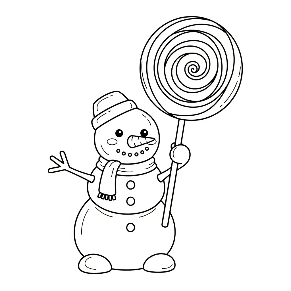 imprimir Muñeco De Nieve para colorear