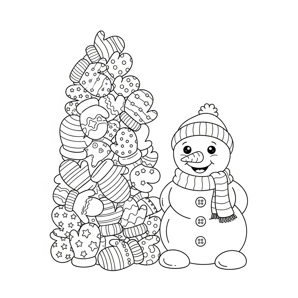 Muñeco De Nieve para colorear gratis