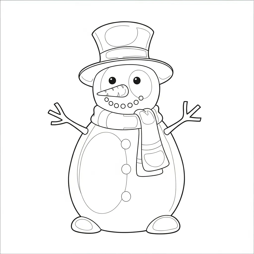 Muñeco De Nieve para colorear para bebé para imprimir