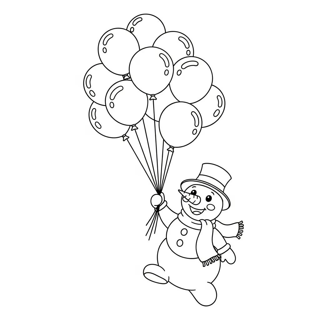 imagen para colorear Muñeco De Nieve niño