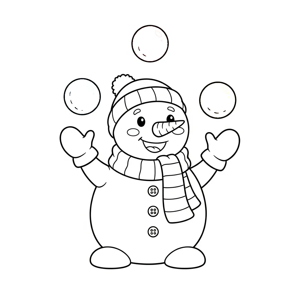 Muñeco De Nieve para colorear para niño de para imprimir