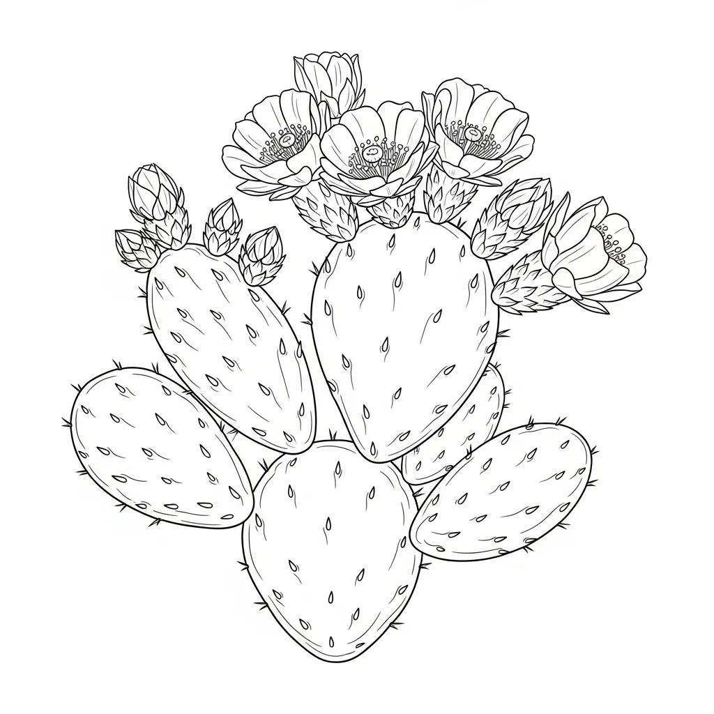 Nopal para colorear para niño de 5 años