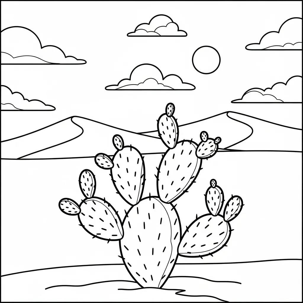 Nopal para colorear para imprimir pdf gratis