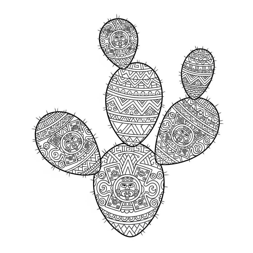 Nopal para colorear educativo para niño 1