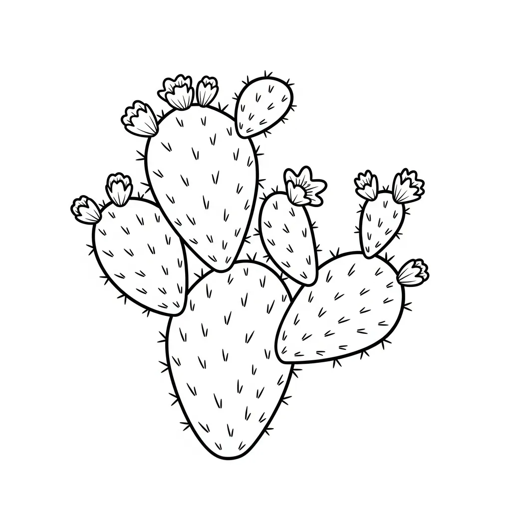 Nopal para colorear para niños para imprimir gratis