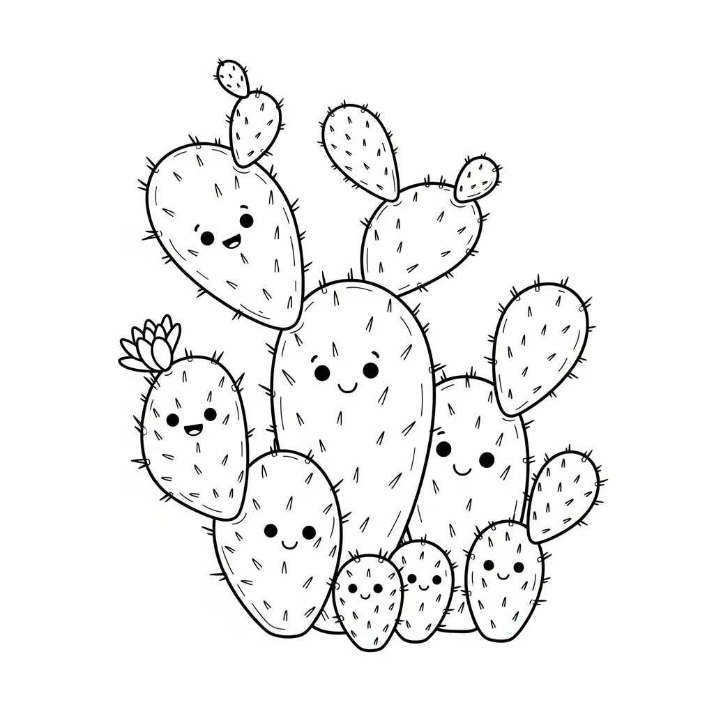 Nopal para colorear en línea