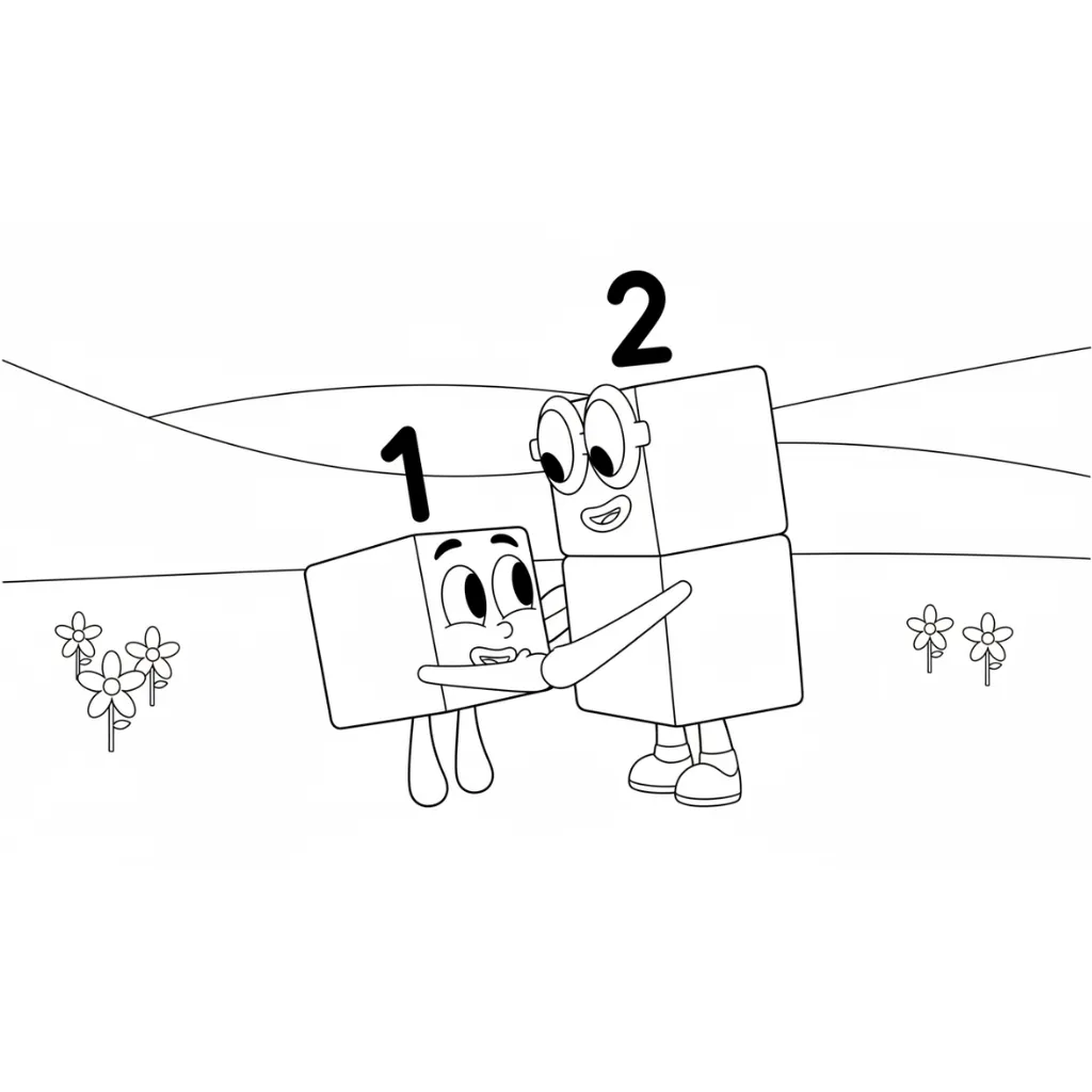 Numberblocks 10 para colorear gratis para imprimir