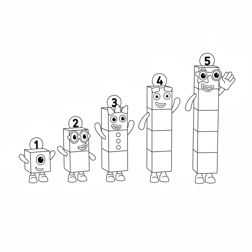 Numberblocks 17 para colorear para imprimir para niños