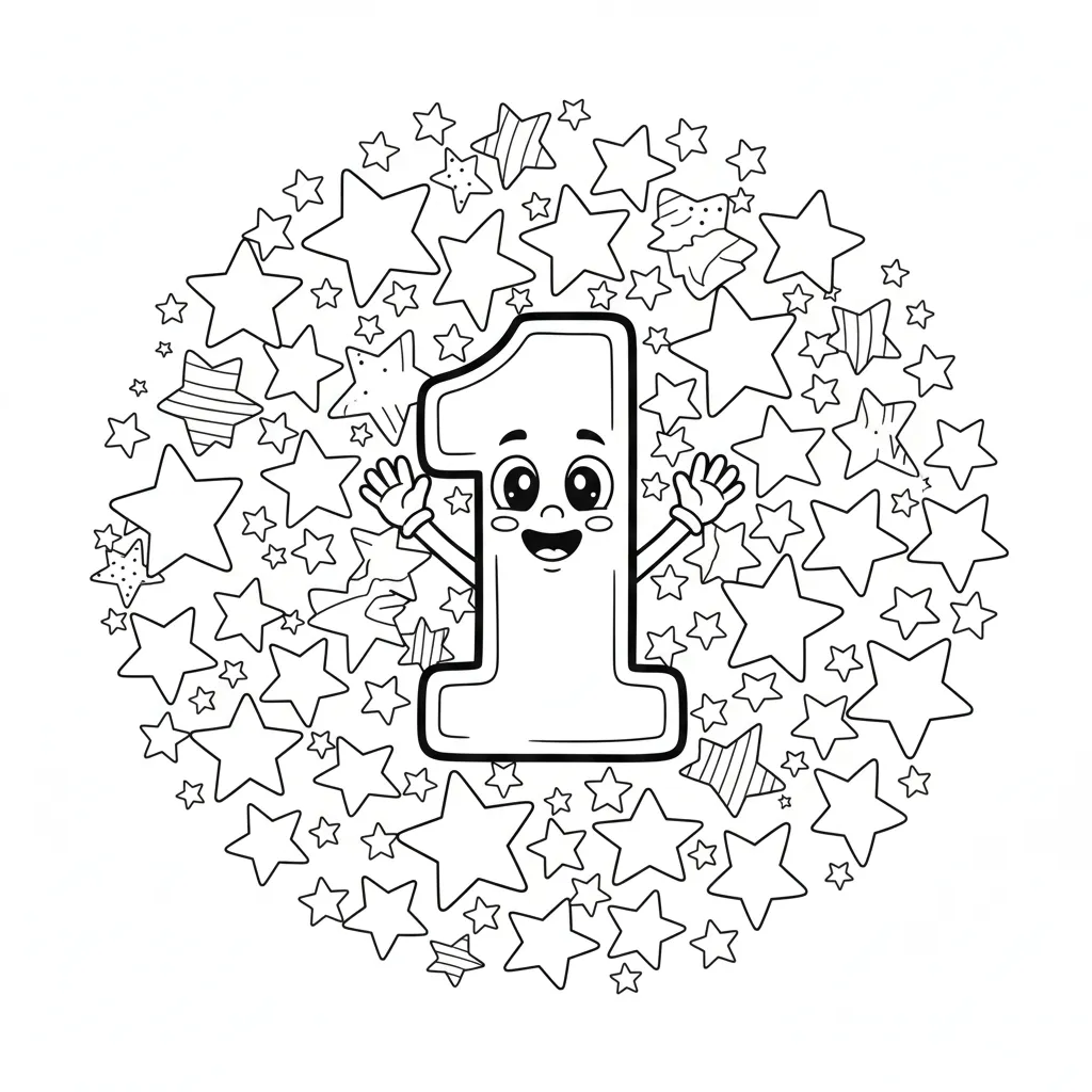 Numeros 1 1 para colorear para imprimir