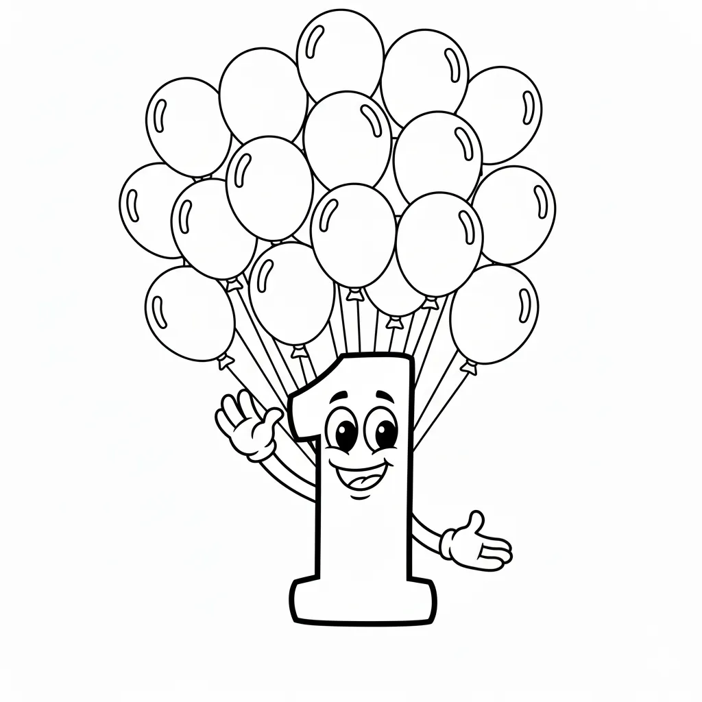 Numeros 1 14 para colorear para niño de 4 años