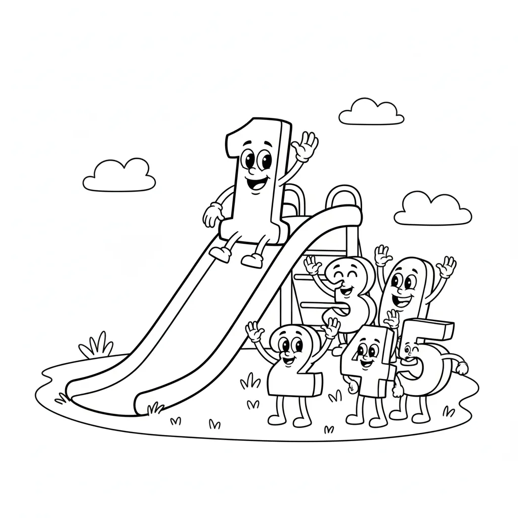 Numeros 1 7 para colorear en línea