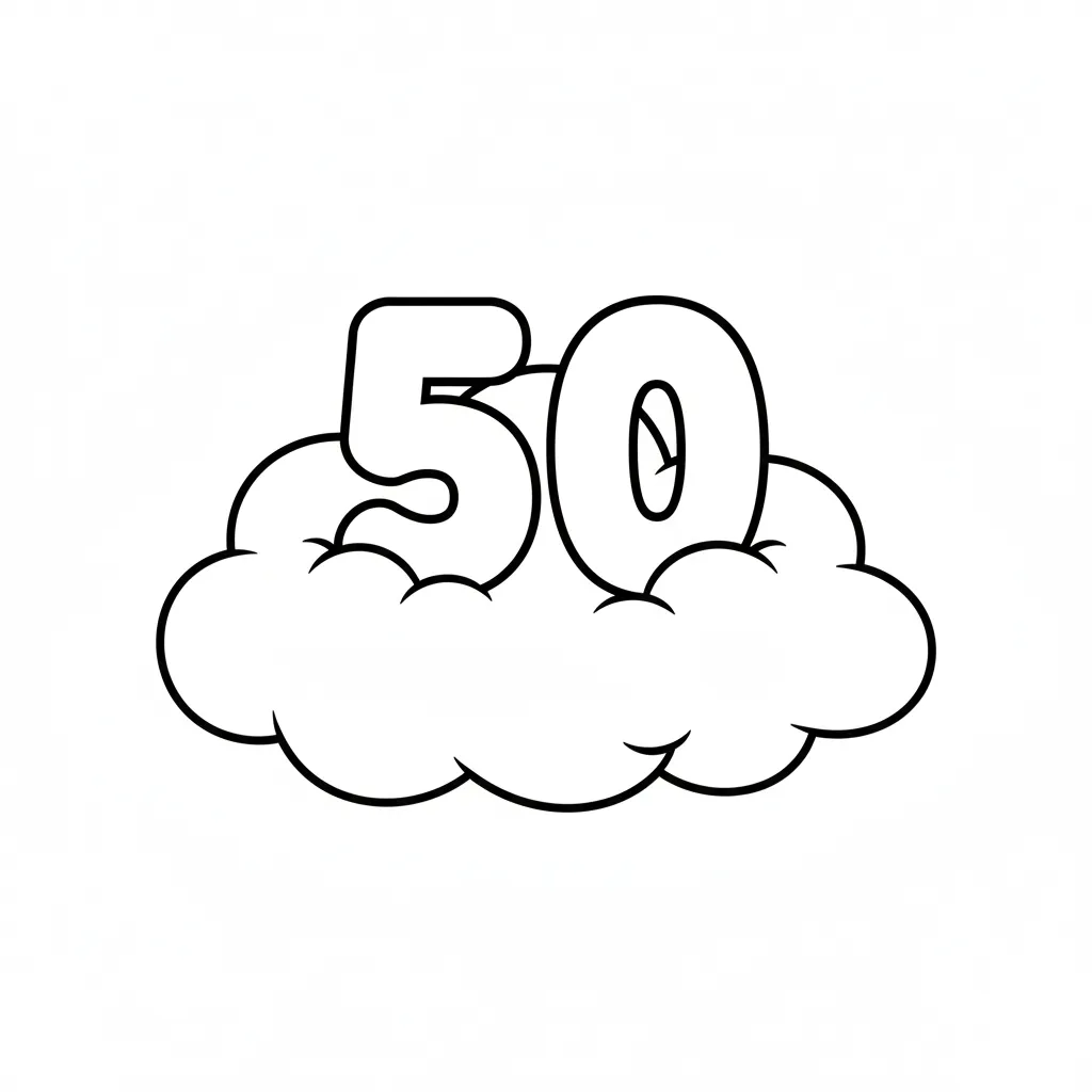 Numeros 50 11 para colorear para niño para imprimir