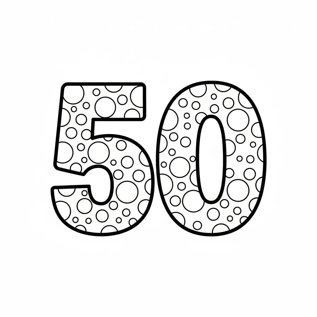 Numeros 50 13 para colorear para imprimir pdf