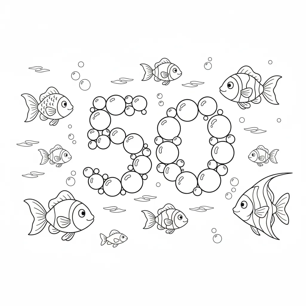 Numeros 50 3 para colorear para imprimir para niño de 7 años