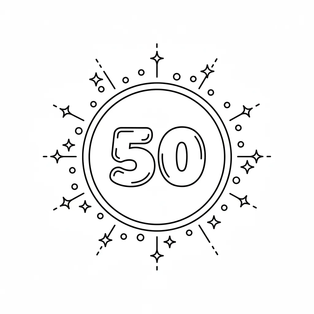 Numeros 50 5 para colorear para niños para imprimir gratis